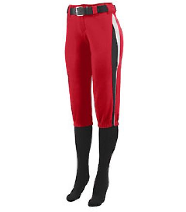 Augusta Sportswear 1341 Girls' Comet Pant in Red/ black/ white front view