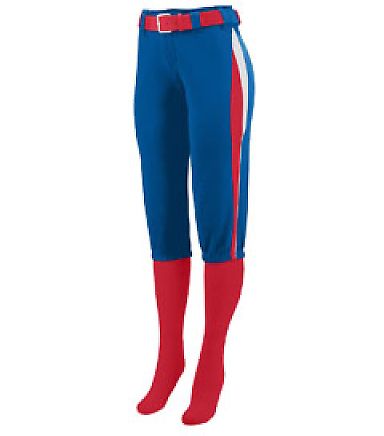 Augusta Sportswear 1341 Girls' Comet Pant in Royal/ red/ white front view