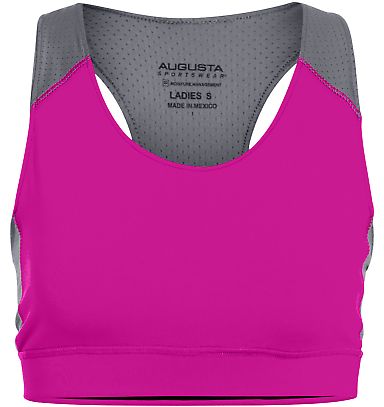Augusta Sportswear 2417 Women's All Sport Sports B in Power pink/ graphite front view
