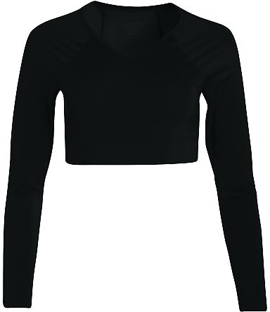 Augusta Sportswear 9012 Women's V-Neck Liner in Black front view