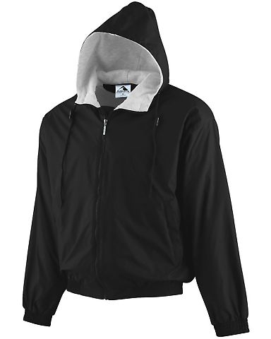 Augusta Sportswear 3281 Youth Hooded Taffeta Jacke in Black front view