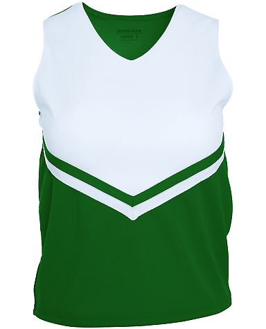 Augusta Sportswear 9111 Girls' Pride Shell in Dark green/ white/ white front view