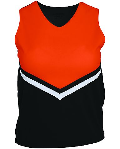 Augusta Sportswear 9111 Girls' Pride Shell in Black/ orange/ white front view