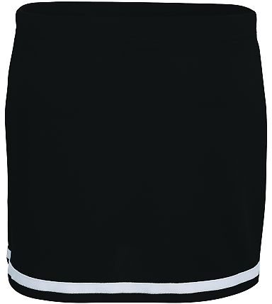 Augusta Sportswear 9126 Girls' Energy Skirt in Black/ white front view