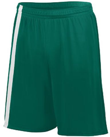 Augusta Sportswear 1622 Attacking Third Short in Dark green/ white front view