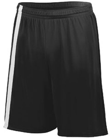 Augusta Sportswear 1622 Attacking Third Short in Black/ white front view