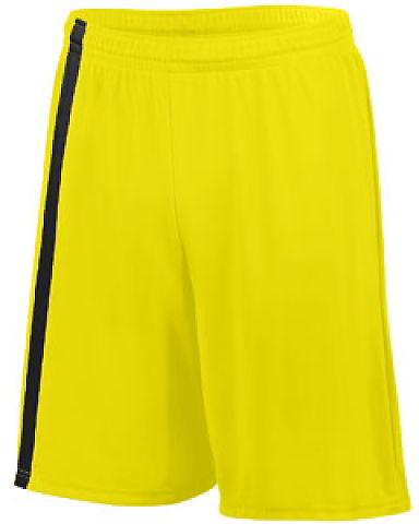 Augusta Sportswear 1622 Attacking Third Short in Power yellow/ black front view