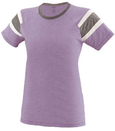 Augusta Sportswear 3014 Girls' Fanatic Tee in Lavender/ slate/ white front view