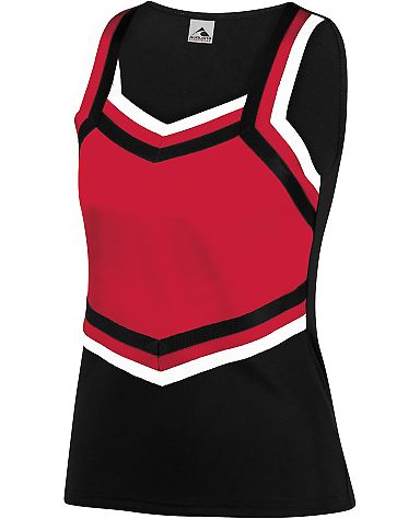 Augusta Sportswear 9141 Girl's Pike Shell in Black/ red/ white front view
