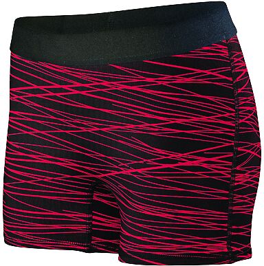 Augusta Sportswear 2625 Women's Hyperform Fitted S in Black/ red print front view