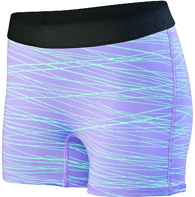 Augusta Sportswear 2625 Women's Hyperform Fitted S in Light lavender/ aqua print front view
