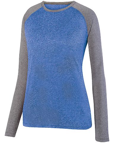 Augusta Sportswear 2817 Ladies Kniergy Two Color L in Royal heather/ graphite heather front view