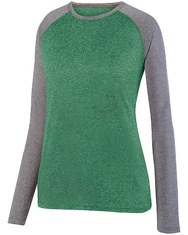 Augusta Sportswear 2817 Ladies Kniergy Two Color L in Dark green heather/ graphite heather front view