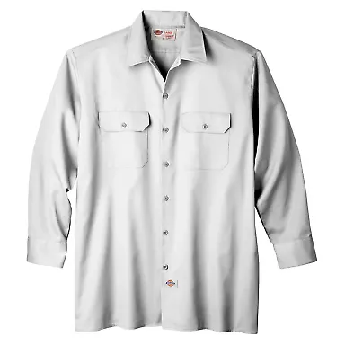 574 Dickies Long Sleeve Work Shirt  WHITE front view