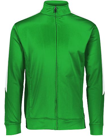 Augusta Sportswear 4396 Youth Medalist Jacket 2.0 in Kelly/ white front view