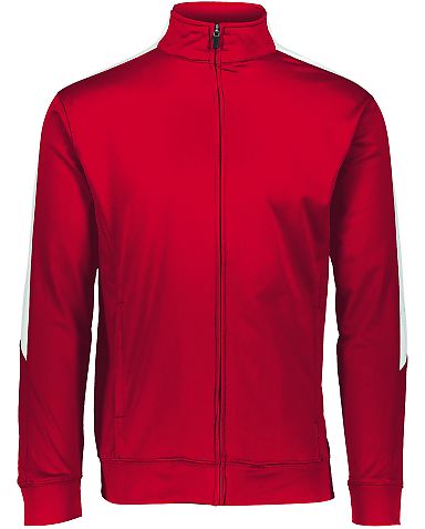 Augusta Sportswear 4396 Youth Medalist Jacket 2.0 in Red/ white front view