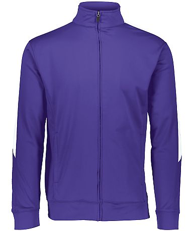 Augusta Sportswear 4396 Youth Medalist Jacket 2.0 in Purple/ white front view