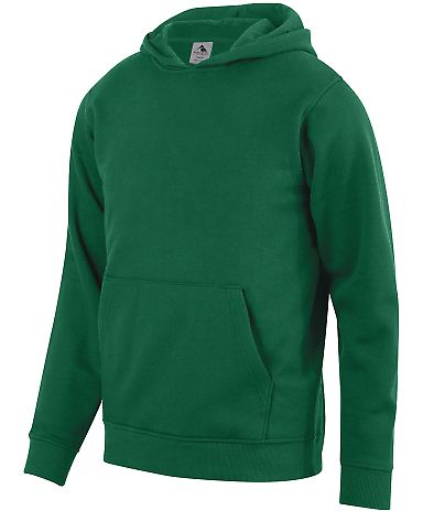 Augusta Sportswear 5415 Youth 60/40 Fleece Hoodie in Dark green front view