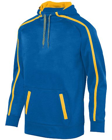 Augusta Sportswear 5554 Stoked Tonal Heather Hoodi in Royal/ gold front view