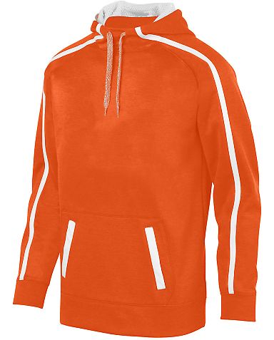 Augusta Sportswear 5554 Stoked Tonal Heather Hoodi in Orange/ white front view