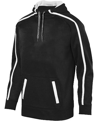 Augusta Sportswear 5554 Stoked Tonal Heather Hoodi in Black/ white front view
