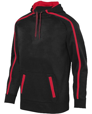 Augusta Sportswear 5555 Youth Stoked Tonal Heather in Black/ red front view