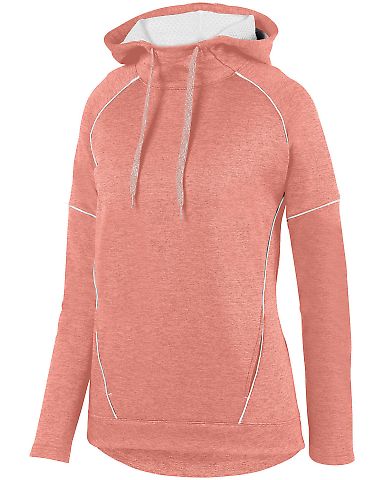 Augusta Sportswear 5556 Ladies Zoe Tonal Heather H in Coral/ white front view