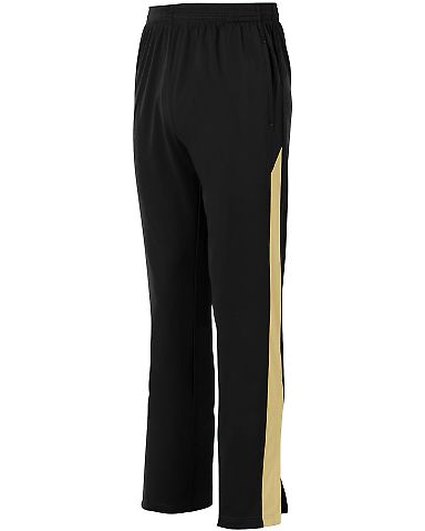 Augusta Sportswear 7761 Youth Medalist Pant 2.0 in Black/ vegas gold front view