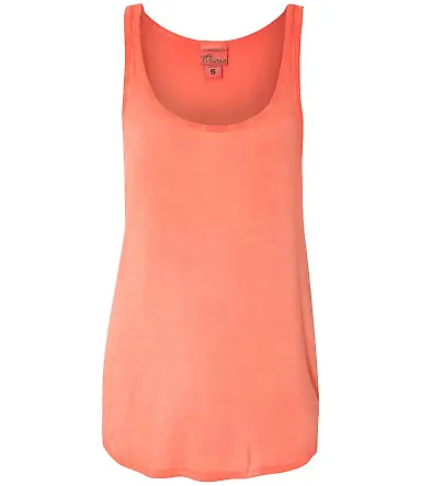 J America 8133 Women's Oasis Wash Tank Top in Fusion coral front view