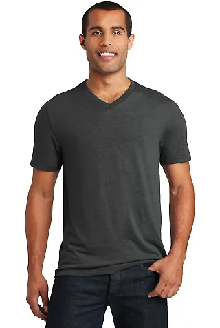 District Made DT1350     Mens Perfect Tr   V-Neck  Black Frost front view