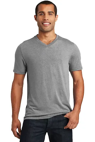 District Made DT1350     Mens Perfect Tr   V-Neck  Grey Frost front view