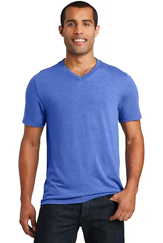 District Made DT1350     Mens Perfect Tr   V-Neck  Royal Frost front view