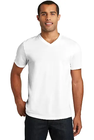 District Made DT1350     Mens Perfect Tr   V-Neck  White front view
