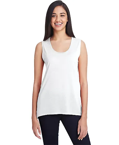 Anvil 37PVL Women's Freedom Sleeveless Tee in White front view