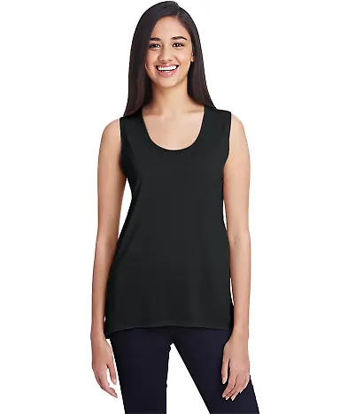 Anvil 37PVL Women's Freedom Sleeveless Tee in Black front view