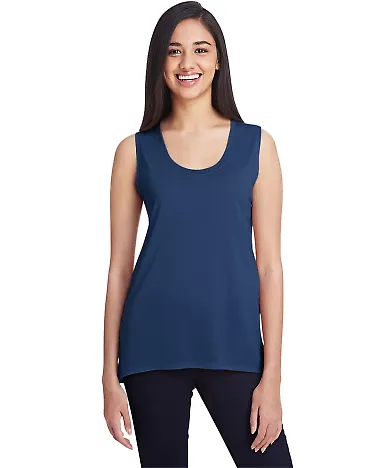 Anvil 37PVL Women's Freedom Sleeveless Tee in Navy front view