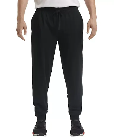 Anvil 73120 French Terry Unisex Joggers in Black front view