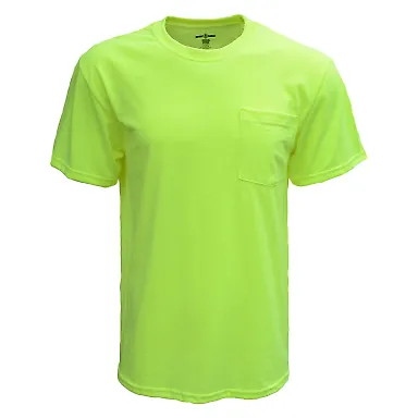 Bright Shield B116 Adult Pocket Tee SAFETY GREEN front view