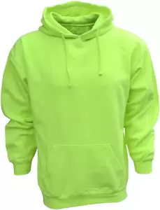 Bright Shield BS301 Adult Pullover Fleece Hood SAFETY GREEN front view