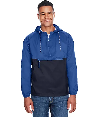 Harriton M750 Adult Packable Nylon Jacket ROYAL/ NAVY front view
