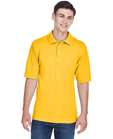 Harriton M265 Men's 5.6 oz. Easy Blend™ Polo SUNRAY YELLOW front view
