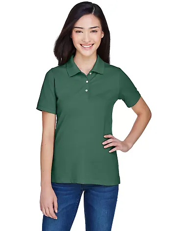 Harriton M265W Ladies' 5.6 oz. Easy Blend™ Polo HUNTER front view