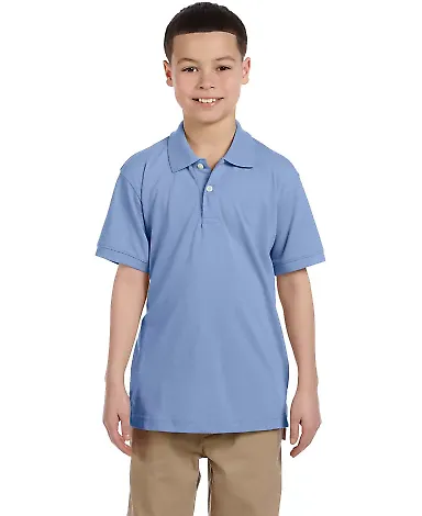 Harriton M265Y Youth 5.6 oz. Easy Blend™ Polo LT COLLEGE BLUE front view