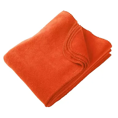 Harriton M999 12.7 oz. Fleece Blanket ORANGE front view