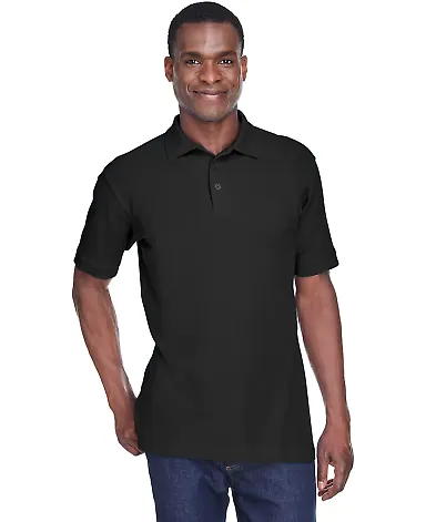 Harriton M280 Men's 5 oz. Blend-Tek™ Polo BLACK front view