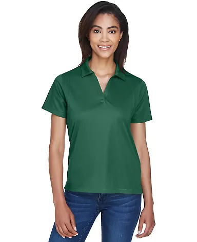 Harriton M354W Ladies' Micro-Piqué Polo DARK GREEN front view
