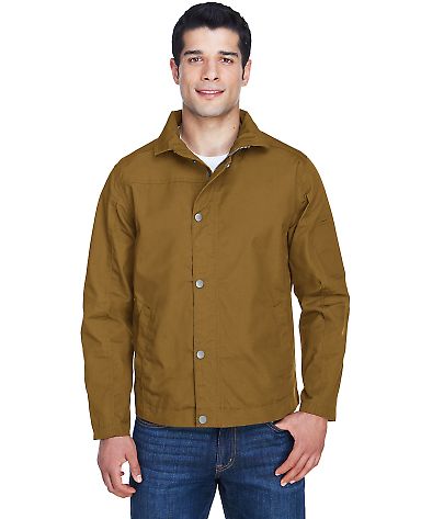 Harriton M705 Men's Auxiliary Canvas Work Jacket DUCK BROWN front view