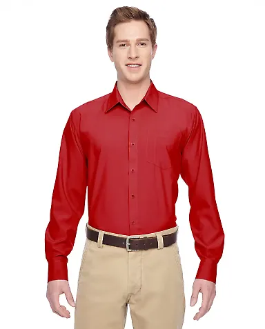 Harriton M610 Men's Paradise Long-Sleeve Performan PARROT RED front view