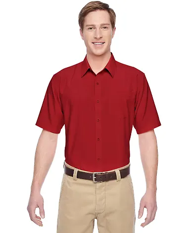 Harriton M610S Men's Paradise Short-Sleeve Perform PARROT RED front view