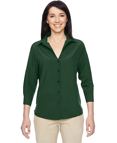 Harriton M610W Ladies' Paradise 3/4-Sleeve Perform PALM GREEN front view